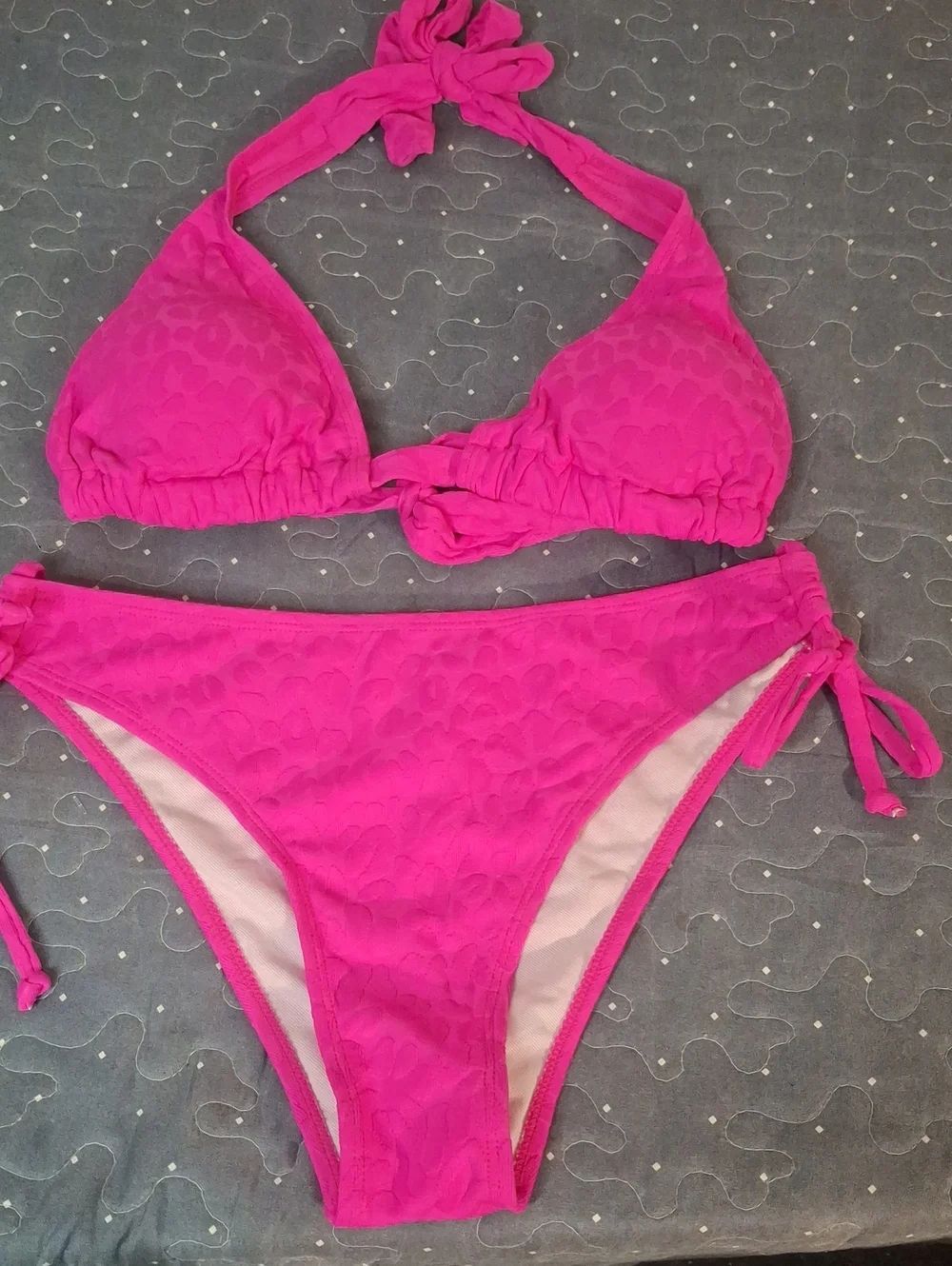 HotโPink Triangle Bikini Set Size Medium